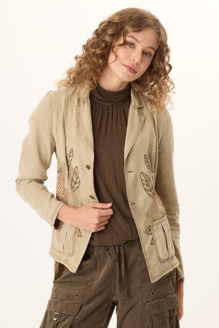 Danski Embroidered Soft Twill Blazer