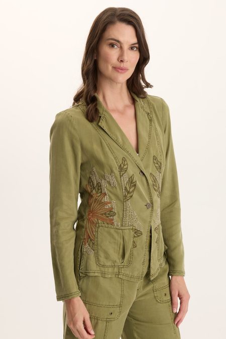 Danski Embroidered Soft Twill Blazer