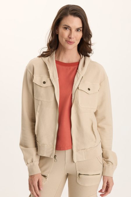 Balfore Twill Knit Hooded Bomber