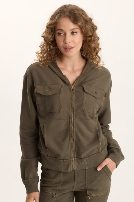 Balfore Twill Knit Hooded Bomber